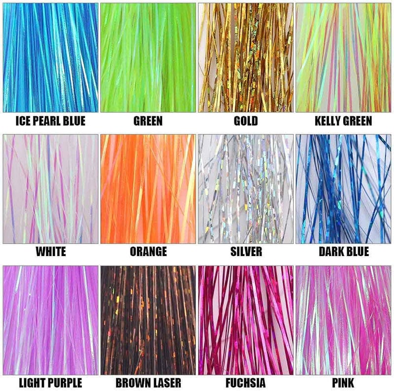 LURELINK -Flashabou-Fly-Tying-Materials-Making-Flies-Jig-Fishing-Lure-Supplies 12&24 Colors Crystal Krystal Flash String Ripple Saltwater Freshwater - Image 4
